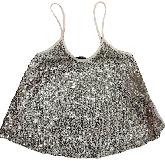3/$15 Pink Y2K Sparkly sequin tank top rue 21 2000s - Picture 1 of 4